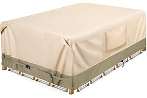 COSFLY Heavy-Duty Waterproof Patio Furniture Cover for Outdoor Table and Chairs Set - Fits 108L x 82W inch, 600D Oxford Fabric Ultimate Weatherproof Rectangular Cover with Adjustable Straps