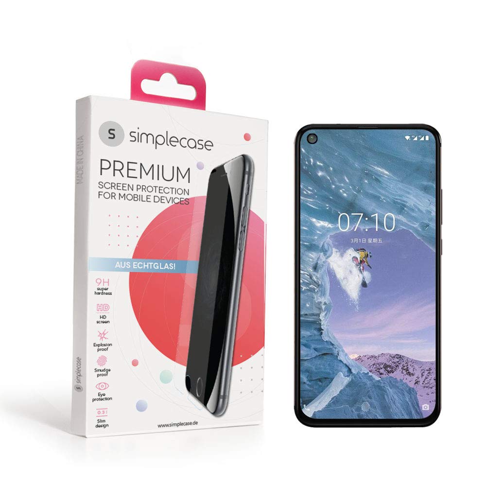 simplecase Tempered Glass for Nokia X71, Full Screen Premium Screen Protector, 100% Coverage, Optimal Protection, Extra Hardness 9H, Black, Pack of 1