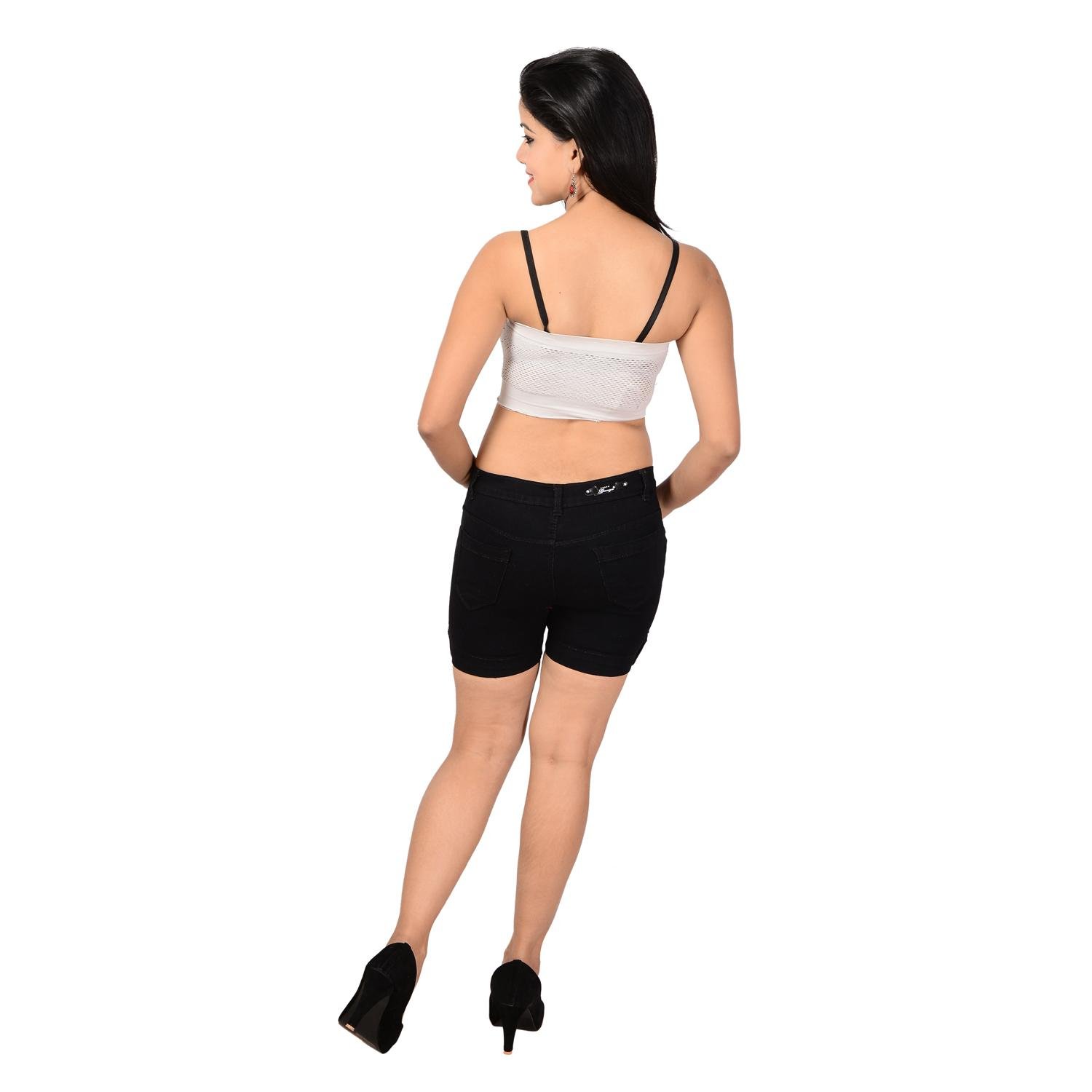 ganga basic denim shorts for women