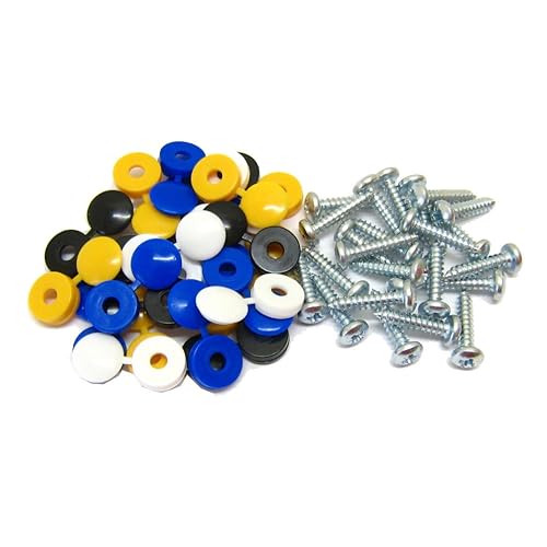 Number Plate Fixing Fixing Screws And Caps 2x Front 2x Rear Amazon.co
