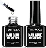 TOMICCA 4 in 1 Nail Glue Gel Kit Clear Tips 16ml 2pcs UV/LED