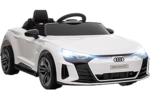 Aosom Licensed Audi RS e-tron GT 12V Ride On Car Truck for Kids, Electric Car Ride On Vehicle w/Parent Remote Control, Music, Lights, for Toddlers, White