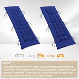 PLULON Blue Garden Bench Cushion 120x48cm 2/3 Seater Pillowy Seat Pad view 4