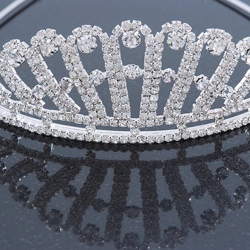 Bridal/ Wedding/ Prom Rhodium Plated Clear Austrian Crystal Starlet Tiara