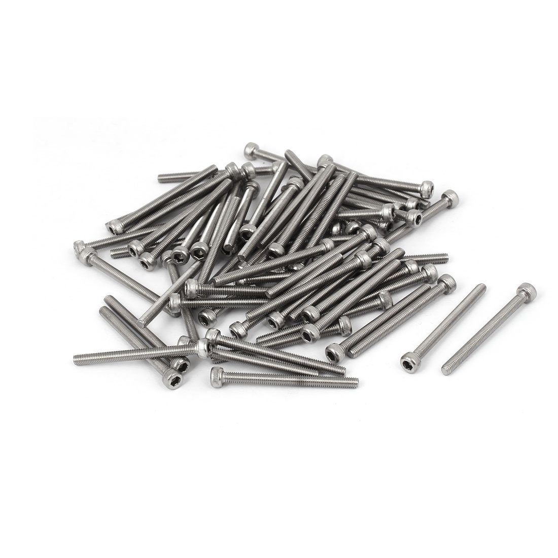 Sourcingmap M3x35mm Thread 304 Stainless Steel Hex Socket Head Cap Screw Bolt DIN912 32pcs