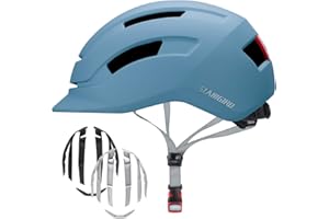 SLANIGIRO Adult Urban Bike Helmet - Adjustable Fit System & Integrated Taillight for Men Women