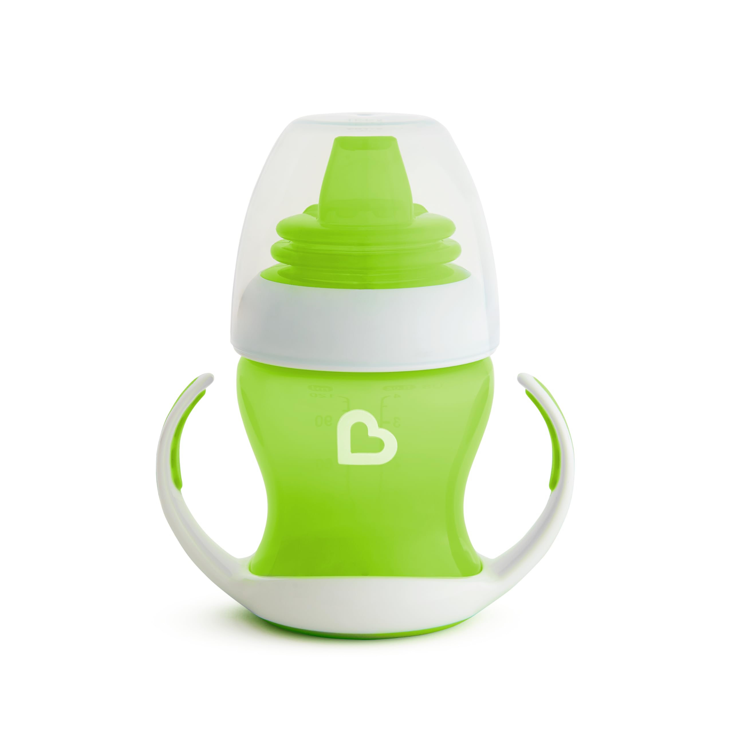 Munchkin Gentle Transition Baby Cup, Babies & Toddlers Sippy Cups with Handles & Lids, BPA Free Non Spill Cup, Dishwasher Safe, Leakproof Silicone Childrens Cups for 4+ Months - 4oz/118ml, Green — image 1