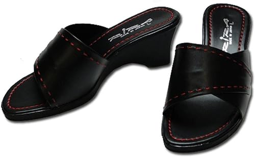 Amazon トクマル 日本製 レディース オフィス サンダル ラインステッチ ウエッジ サンダル ブラック レッド 0 ファッション サンダル