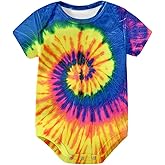rrhss Newborn Baby Tie Dye Clothes Infant One Piece Bodysuit Romper Baby Girls Boys Outfits