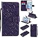 iPhone 7 Wallet Case,A-slim(TM) Sun Pattern Embossed PU Leather Magnetic Flip Cover Card Holders & Hand Strap Wallet Purse Case for iPhone 7 [4.7 Inch] - Purple