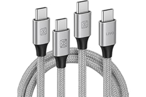 USB-C to USB-C Cable 3-Pack (4ft+4ft+6.6ft), 60W PD Fast Charging, Nylon Braided Type-C Charging Cord, Durable USB C Cable Se