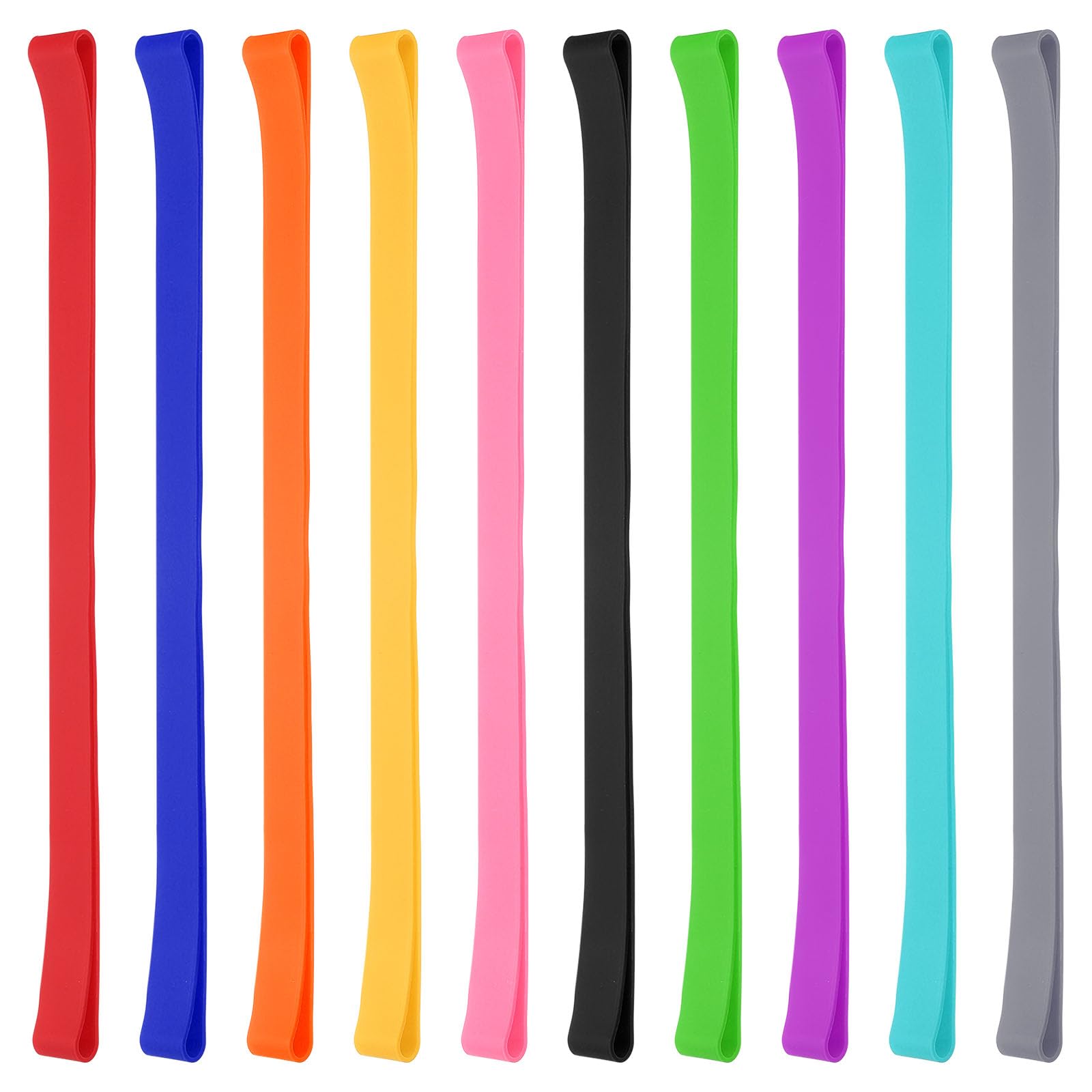 PATIKIL 12" Rubber Bands, 10 Pcs Durable Elastic Stretchy Bands for Books, Notebooks, Art, Traps, Exercise, Cooking, Multi Color