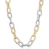 PHNIBIRD Chunky Gold Necklace Twisted Cable Wire Two Tone Necklace for Women Chain Link Gold and Silver Jewelry Suitable for Everyday Wear at Work 45+5cm