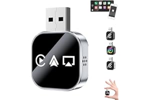 2026 Upgrade 3 in 1 Screen Mirror for iOS Android Phone, Wired to Wireless Screen Mirroring Carplay Adapter for Car, with 2.4