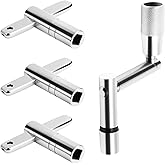 EPUICEK 4-Pack Universal Drum Key Set - Stainless Steel Tuning Wrench Kit with Continuous Motion Speed Key - Fits All 1/4" Rods (Silver)