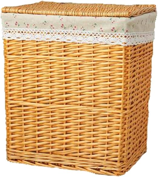 ASF15 Cesta de Almacenamiento Forro de algodón Tejer a Mano de Mimbre