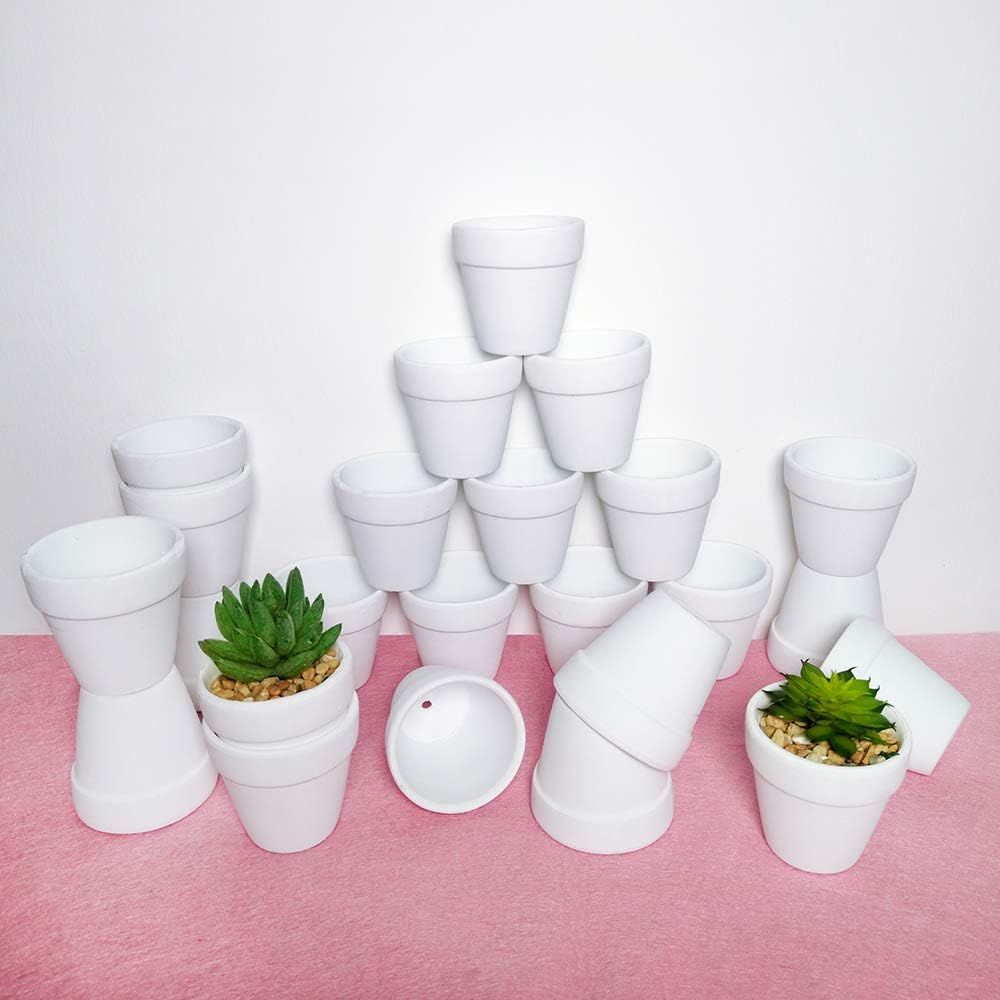 24 Pcs 2.5" Small Mini Terra Cotta Clay Pot Ceramic Pots Pottery Planters Cactus
