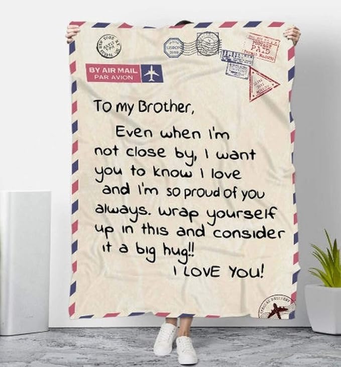 Amazon Com To My Brother It A Big Hug Family Blanket Print Super Soft And Warm All Season Throw Blanket For Sofa Bed Outdoor Hotel And Home Home Kitchen