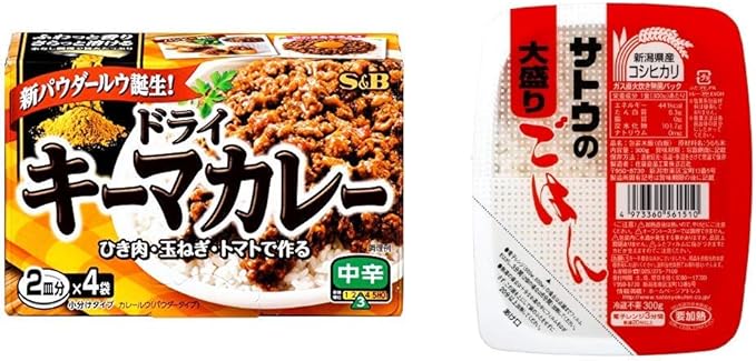 Amazon セット販売 S B ドライキーマカレー 中辛 94g 3個 サトウのごはん 新潟県産コシヒカリ大盛 300g 6個 カレールウ カレー関連 カレールー 通販