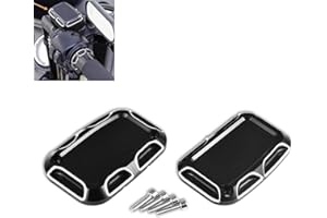 KaTur Motorcycle Brake Master Clutch Cylinder Covers Black Chrome Aluminium CNC Left and Right Front Brake Reservoir Cylinder