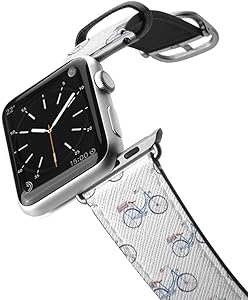 Casetify Bands Compatible for Apple Watch Bands 38mm 42mm with Silver Stainless Steel Buckle Replacement Band for iWatch Apple Watch Series 4 Series 3 Series 2 Series 1 (Pastel Blue Bicycle)
