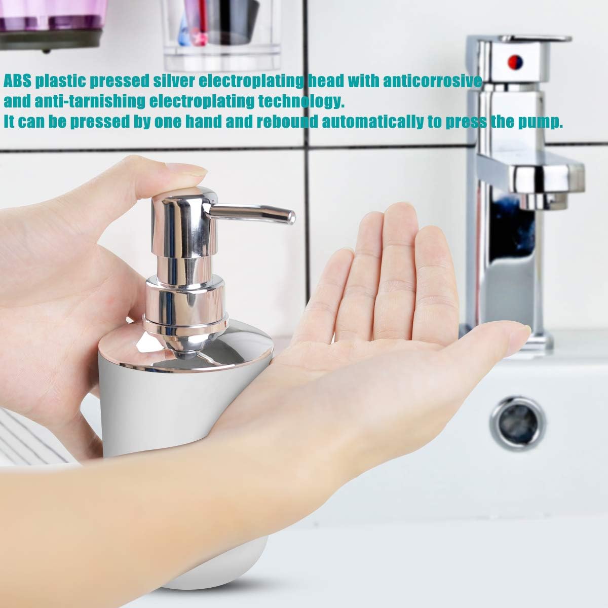 MIKOSI 6 Piece Bathroom Accessories Sets,Bathroom Set 6 Pieces Plastic Lotion Dispenser,Toothbrush Holder,Bathroom Tumblers,Soap Dish,Trash Can,Toilet Brush Set with Drawstring Trash Bags (White): Home & Kitchen