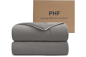 PHF Cooling Comforter King Size, EcoCosy Breathable Cooling Blanket for Hot Sleepers, Soft Lightweight Q-Max>0.52 Summer Silky Comforter for Night Sweats to Keep Cool, 108"x90", Charcoal