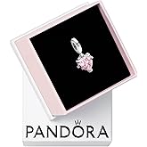 PANDORA Pink Family Tree & Heart Dangle Charm - Compatible with PANDORA Moments - Gift for Her - Sterling Silver with Pink Crystal - With Gift Box