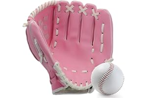 GRACFULCUB Baseball Glove,Baseball Softball Mitt with Ball for Kids Youth Adults Training and Beginner,Right Hand Throw,Left Hand Glove