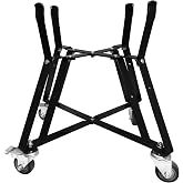 Quantfire Large Big Green Egg Nest, Grill Stand for Big Green Egg Accessories, Rolling Nest with Heavy Duty Locking Caster Wheels Powder Coated Steel for BGE Smoker Kamado Joe Accessories