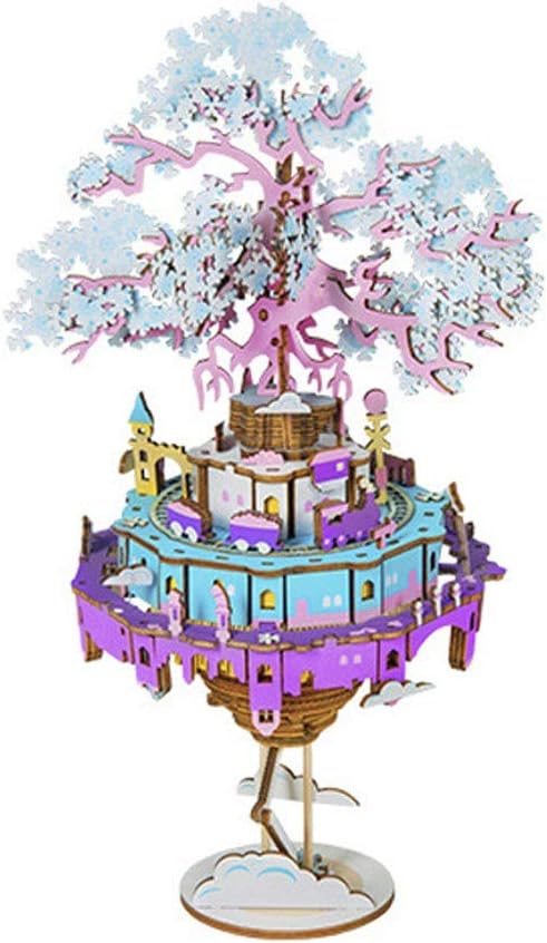 Chitty City Assembly On Cloud Music Box 3D Three-dimensional Wooden Puzzle Handmade Ornaments Birthday Present 135 * 135 * 248mm Exquisite
