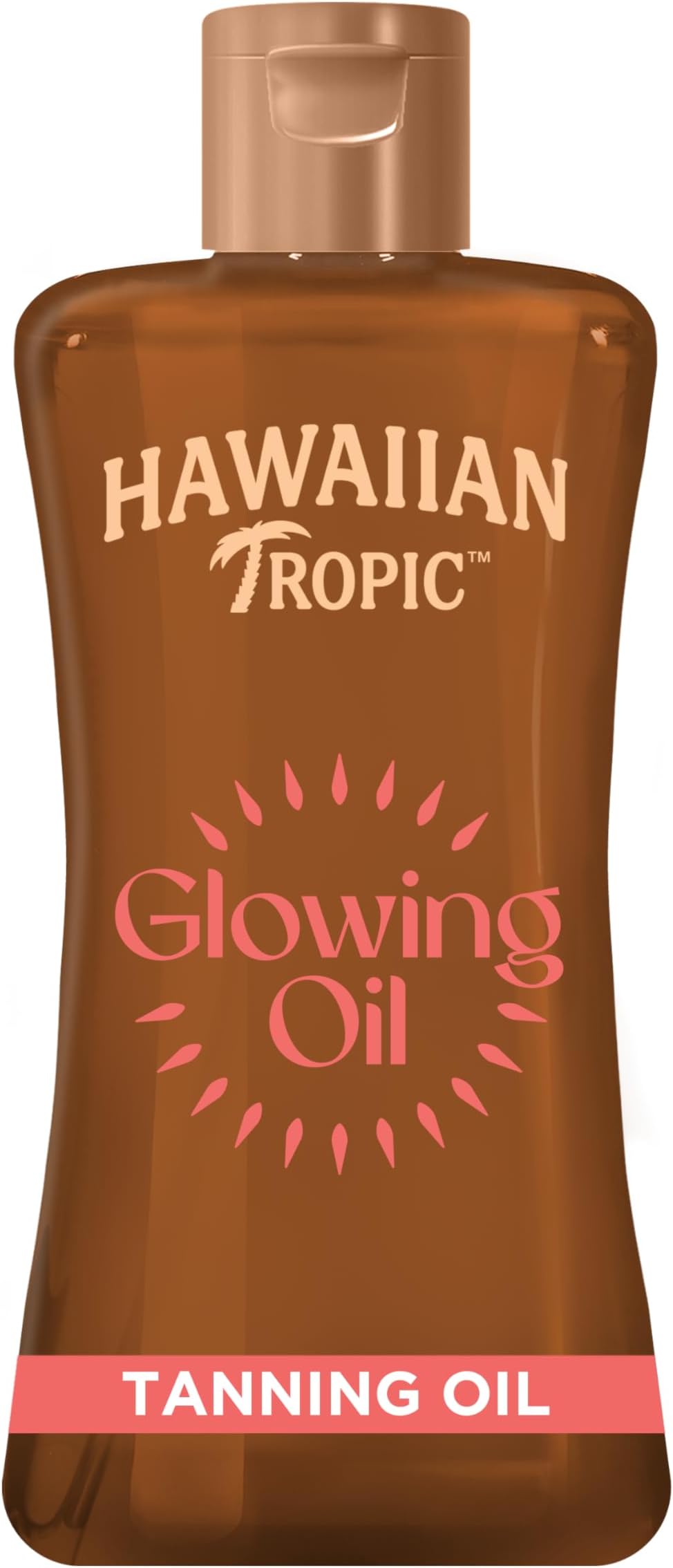Hawaiian Tropic Glowing Tanning Oil 200ml Vegan Tropical Scent Vitamin E No SPF