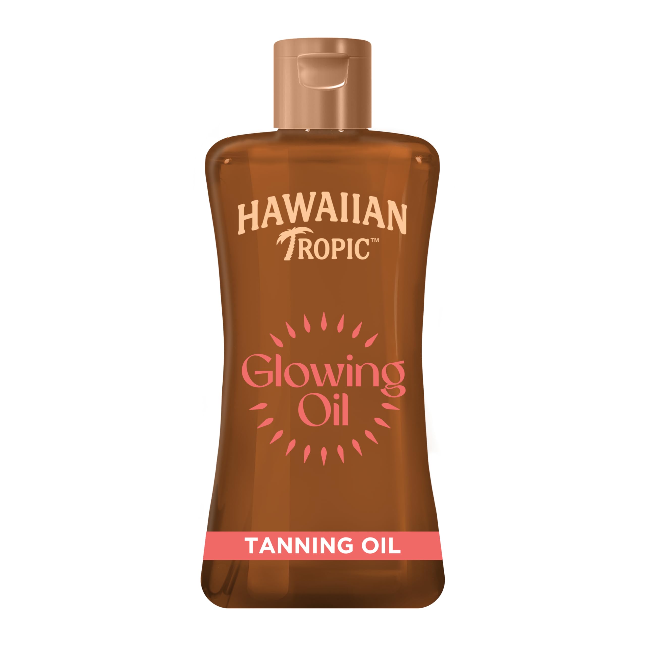 Hawaiian Tropic Glowing Tanning Oil, 200ml, Tropical Scent with Vitamin E, Vegan