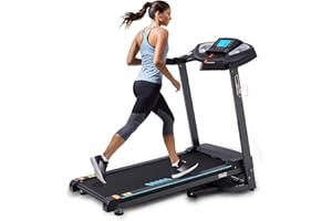 HUAGEED Treadmill with Incline, 300 LBS Running Treadmills for Home with 18" Wider Belt, 0.5-10 MPH Speed, APP, Folding 15% Auto Incline Treadmill Machine for Office Use (2.5 HP)
