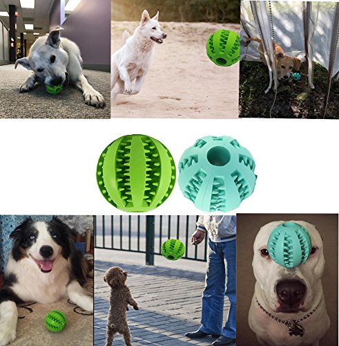 Dog Toy Balls (2 Pack) Dog Chew Toys Balls Tooth Cleaning of Non-Toxic Soft Rubber Silicone