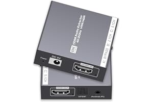 RYXN 8K HDMI 2.1 Audio Extractor 4K@120Hz/8K@60Hz, HDMI to Optical and 3.5mm Audio Adapter for PS4/5, Fire Stick, Speakers, Headphones, Blu-ray Player