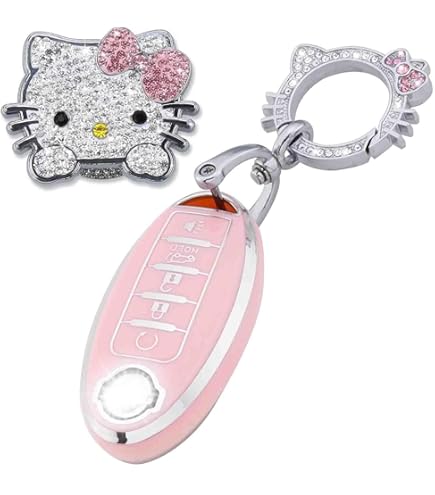 Sparkly Key Fob Cover With Cherry Keychain, Bling TPU Key Women, Compatible With Es300h Es350 Gs350 Gs450h Is200t Is300 Is350 Rc350 Rx450h 4   Button, Gold Pink P 189719965
