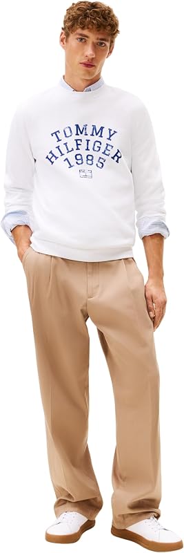 Hilfiger Arch Sweatshirt MW0MW41426 Pull Sweatshirt, Blanc, M, Blanc (Blanc), M — photo 5 sur 6