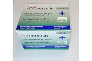 Insulin Syringes U-40 0.5mL 29G Disposable Sterile Diabetic Veterinary Use Syringe Pack – Single Use Syringes with Clear Mark