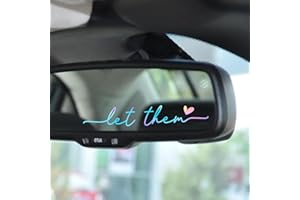 HUBBGDESIGN Let Them Mental Health Awareness Rearview Mirror Sticker Self love Car Decal Motivational Decal Rearview Mirror Decal Mindfulness Decal Car Accessories 2 Pack (Holographic)