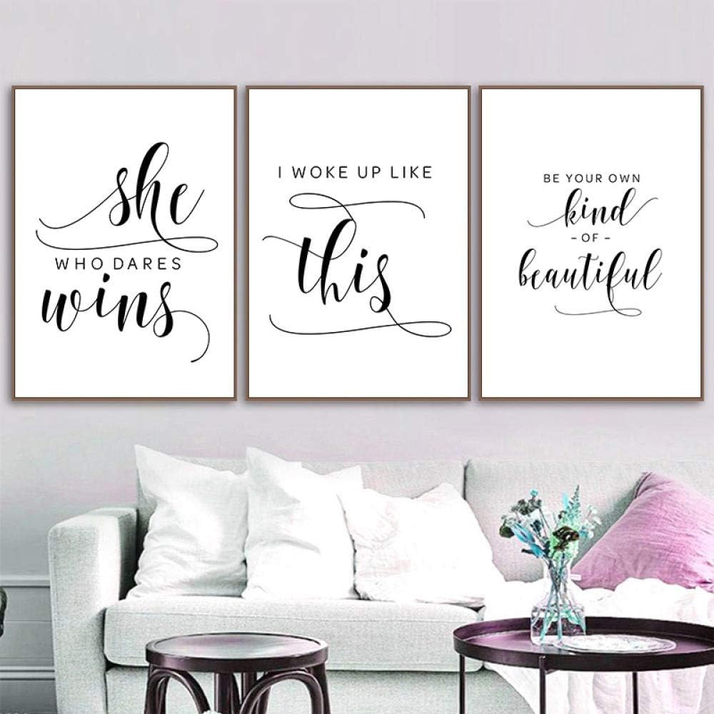 MYSY Motivational Quotes Posters Prints Black and White Canvas Quote ...