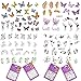 12 Sheet Flower Feather Water Nail Decals Butterfly Cat Water Transfer Decals Nail Tips DIY Design for Women Teen Girl