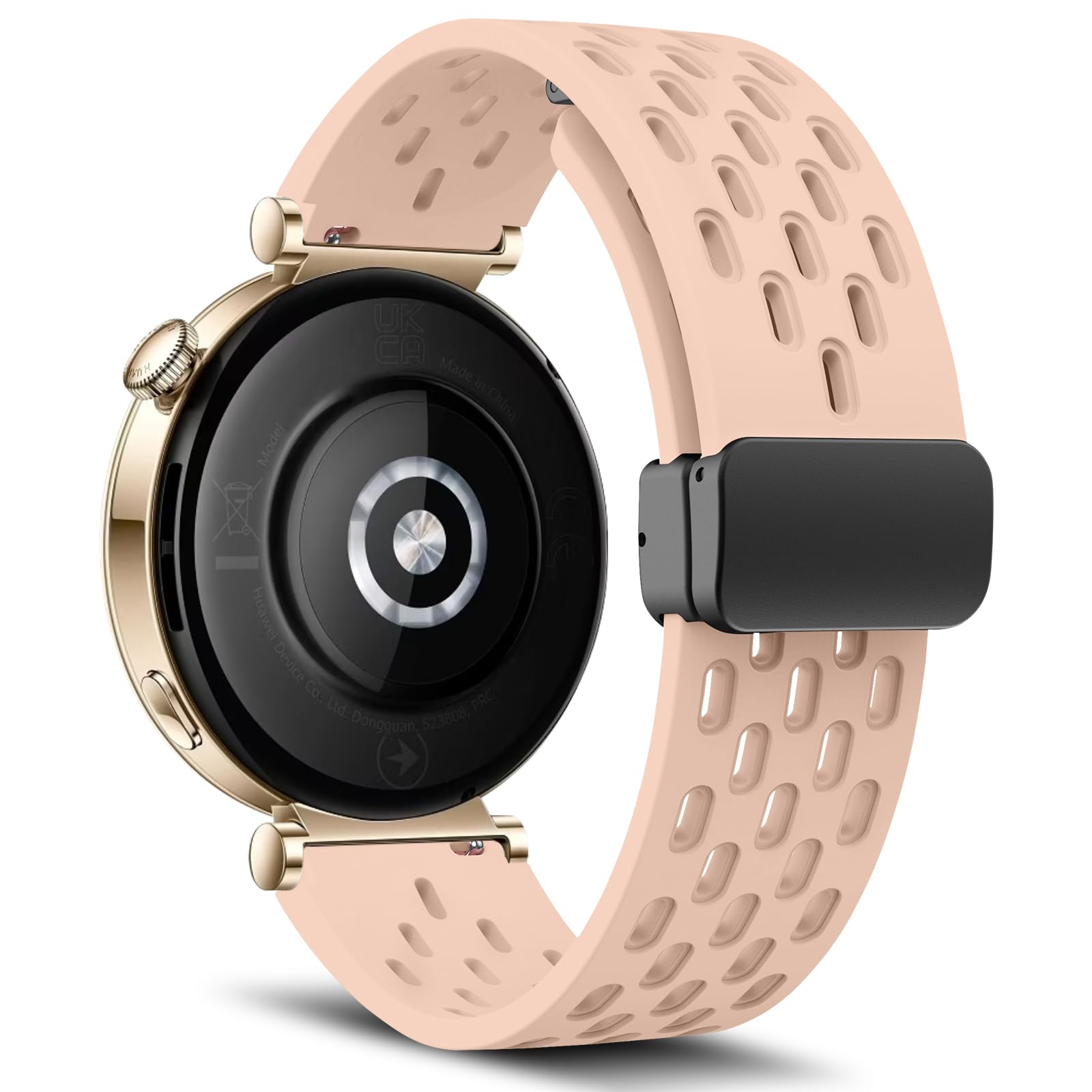 MaEiol 18mm Silicone Strap for Huawei Watch GT 6/5/4 41mm /Huawei Watch 5/GT 5 Pro 42mm, Sport Soft Breathable Watch Bands for Garmin Venu 4/Venu 3S 41mm /Garmin Forerunner 265S/255S - Pink