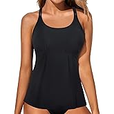 Yonique Womens Tankini Top Swimsuits Top No Bottom Athletic Tummy Control Bathing Suits Top Swim Tank Top