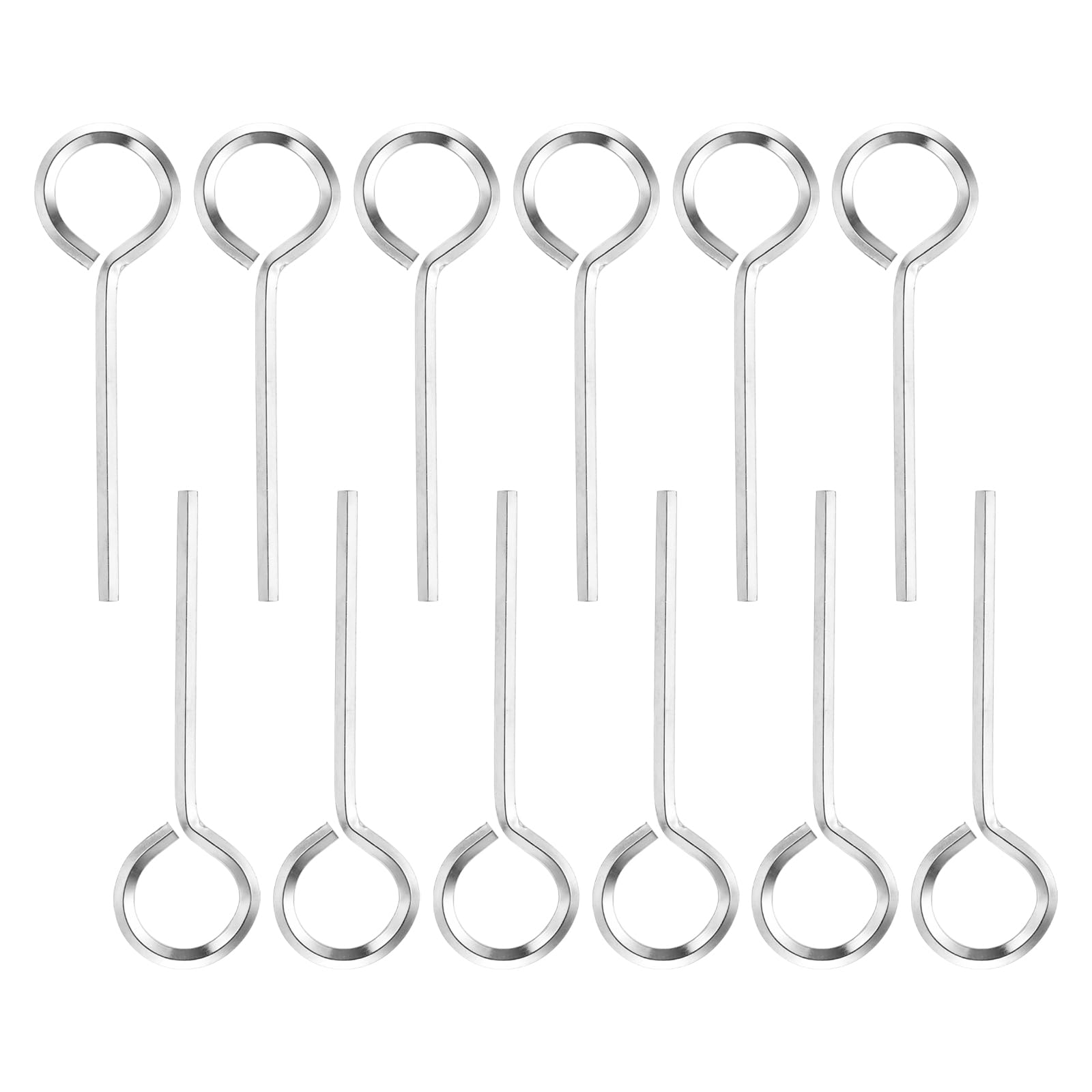 PATIKIL 1/8" Standard Hex Dogging Key, 12 Pack Solid Steel Wrench Door Key with O-Ring Full Loop for Crash Bar, Push Bar Emergency Exit Devices, Silver