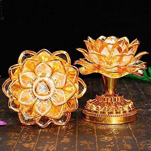 VASTAIR LED Lotus Lamp Buddha Lotus Lamp Golden Buddha Night Light