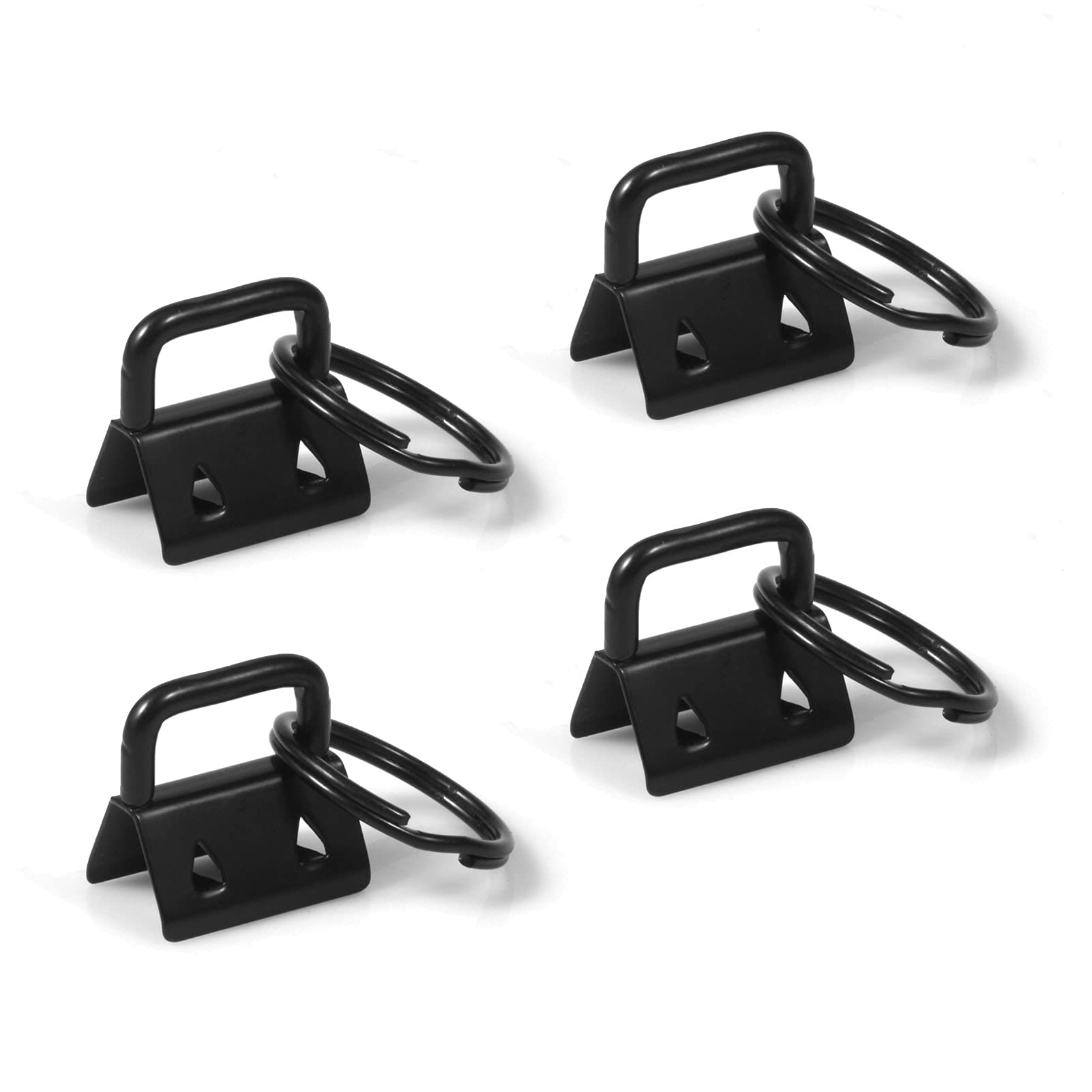 SPEEDWOX 25Pcs 1 Inch Key Fob Hardware Set, Dark Black Keychain Wristlet with Split Ring, for Ribbon Webbing