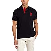 U.S. Polo Assn. Men's Short-Sleeve Polo Shirt with Applique, Casual Summer Slim Fit Polo Shirt with Contrast Color