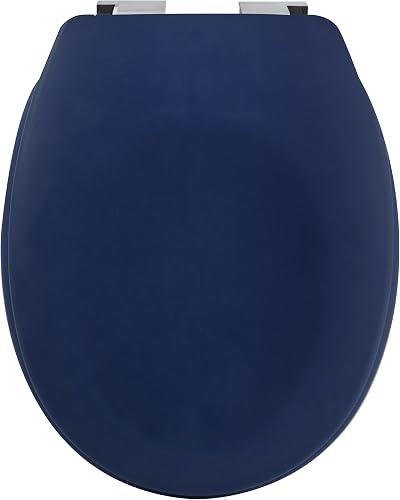 Spirella Blue Duroplast Oval Toilet Seat Soft Close Stainless Steel Hinges