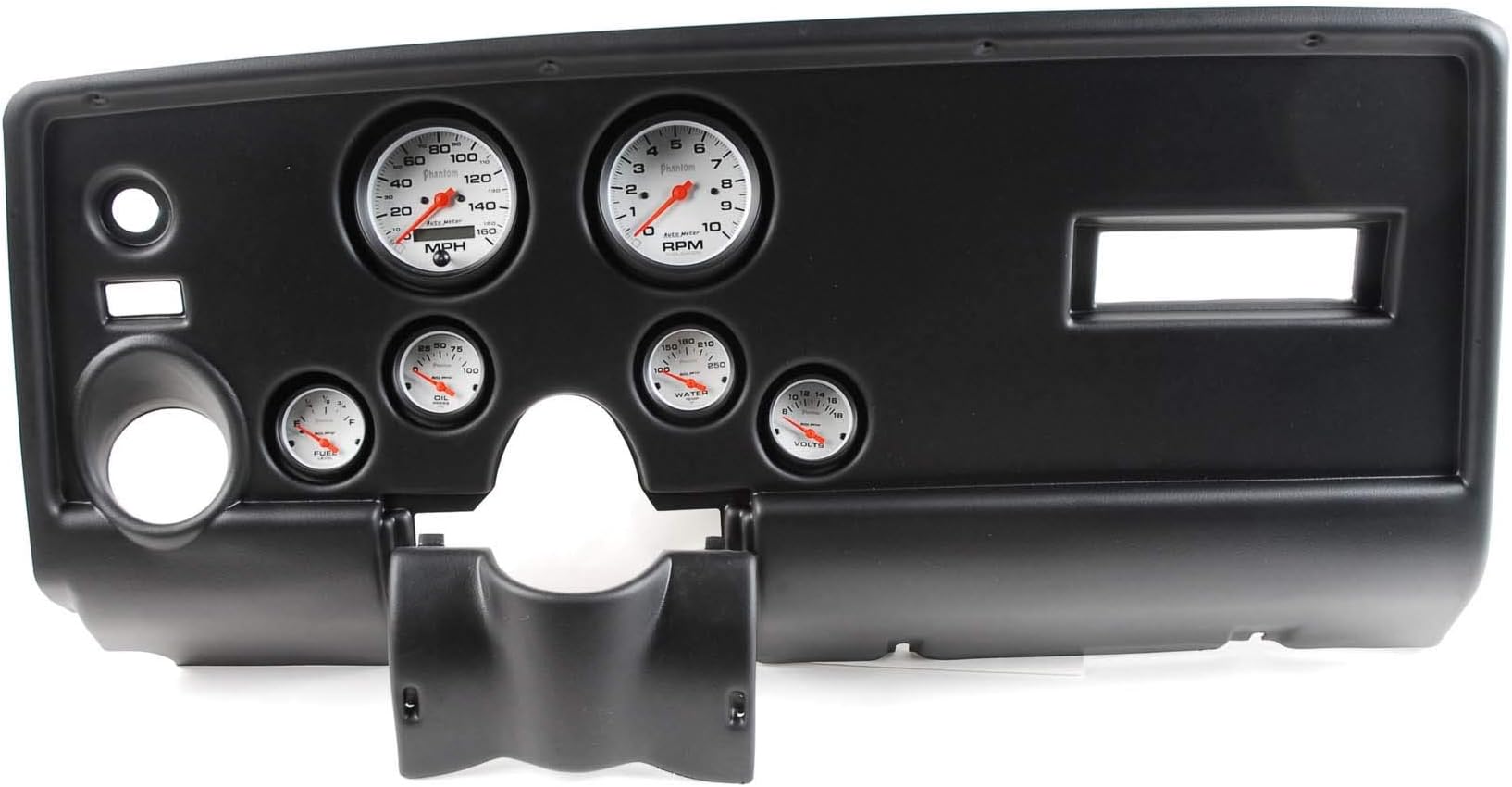 69 Pontiac Firebird Black Dash Carrier w/Auto Meter Phantom Electric Gauges